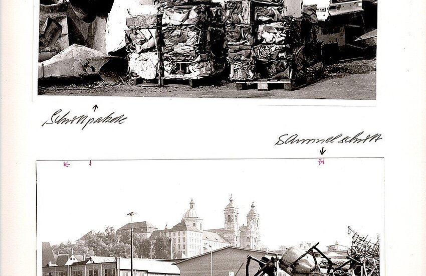 Historisches Foto von Sammelschrott bei Baumgärtner Weingarten