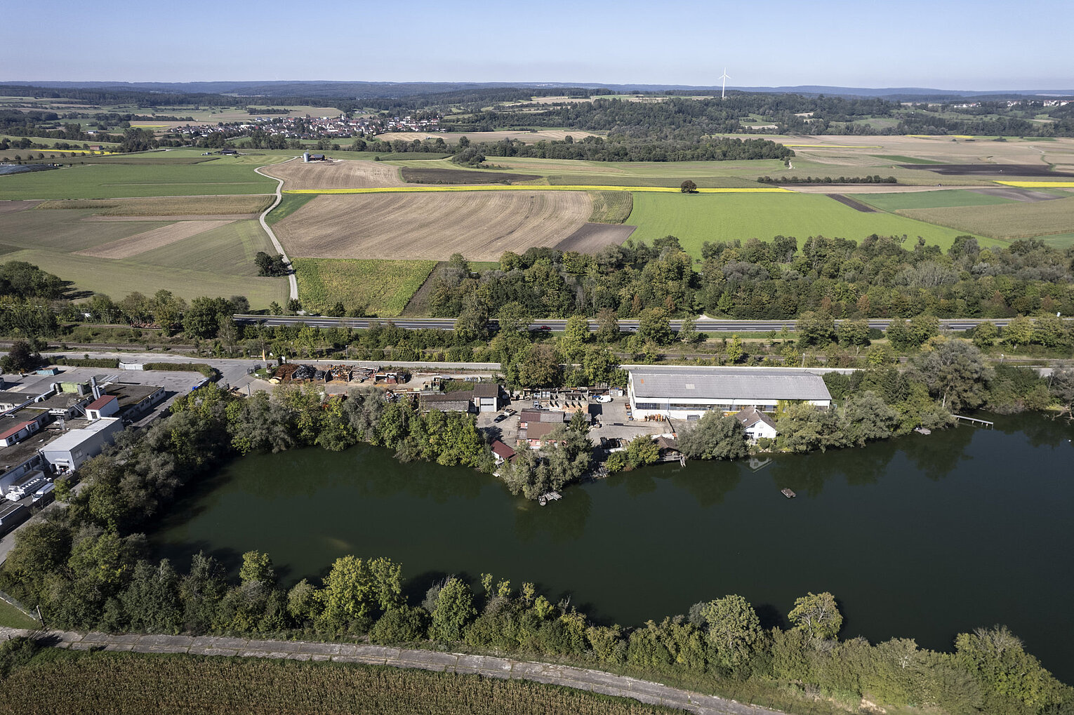 Baumgärtner Mengen Luftaufnahme des Baumgärtner Firmengeländes in Mengen